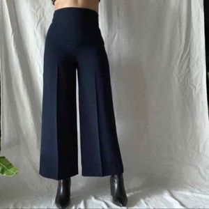 Zara high rise navy blue pants
